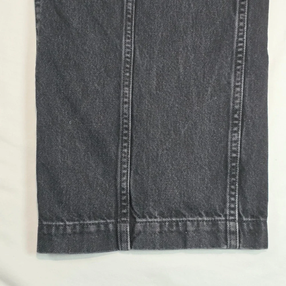 Madewell Wide Leg Trouser Jeans Black High Rise Seamed NN486 DM6565 Womens 27